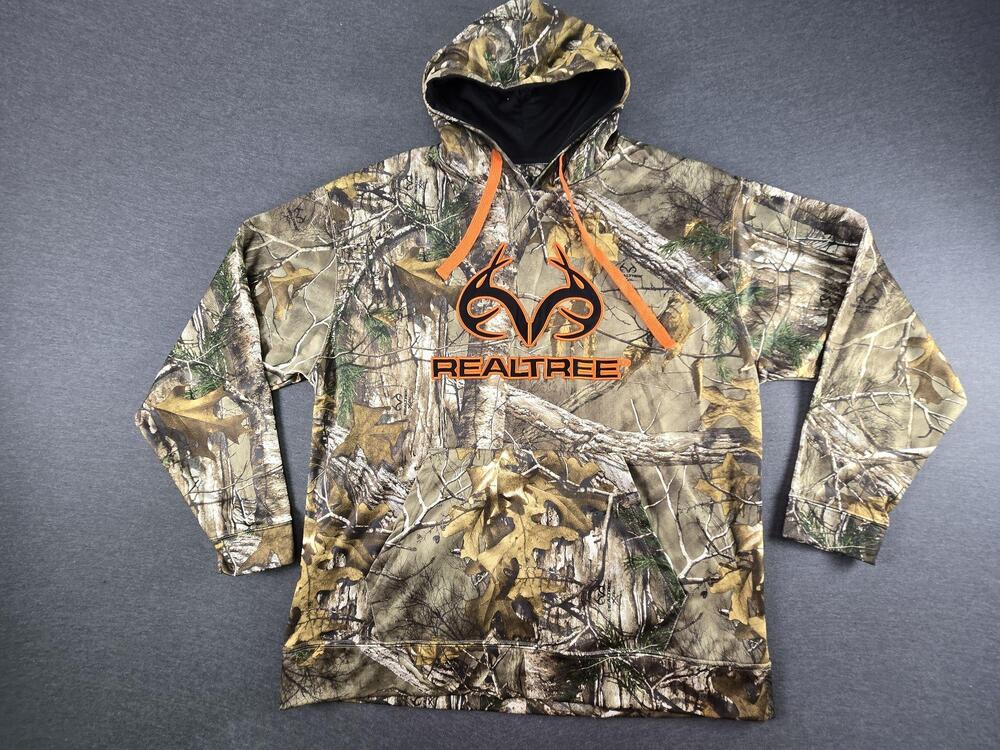 Realtree Hoodie Sweatshirt Mens XL Camouflage Camo Deer Logo Hunting Pullover